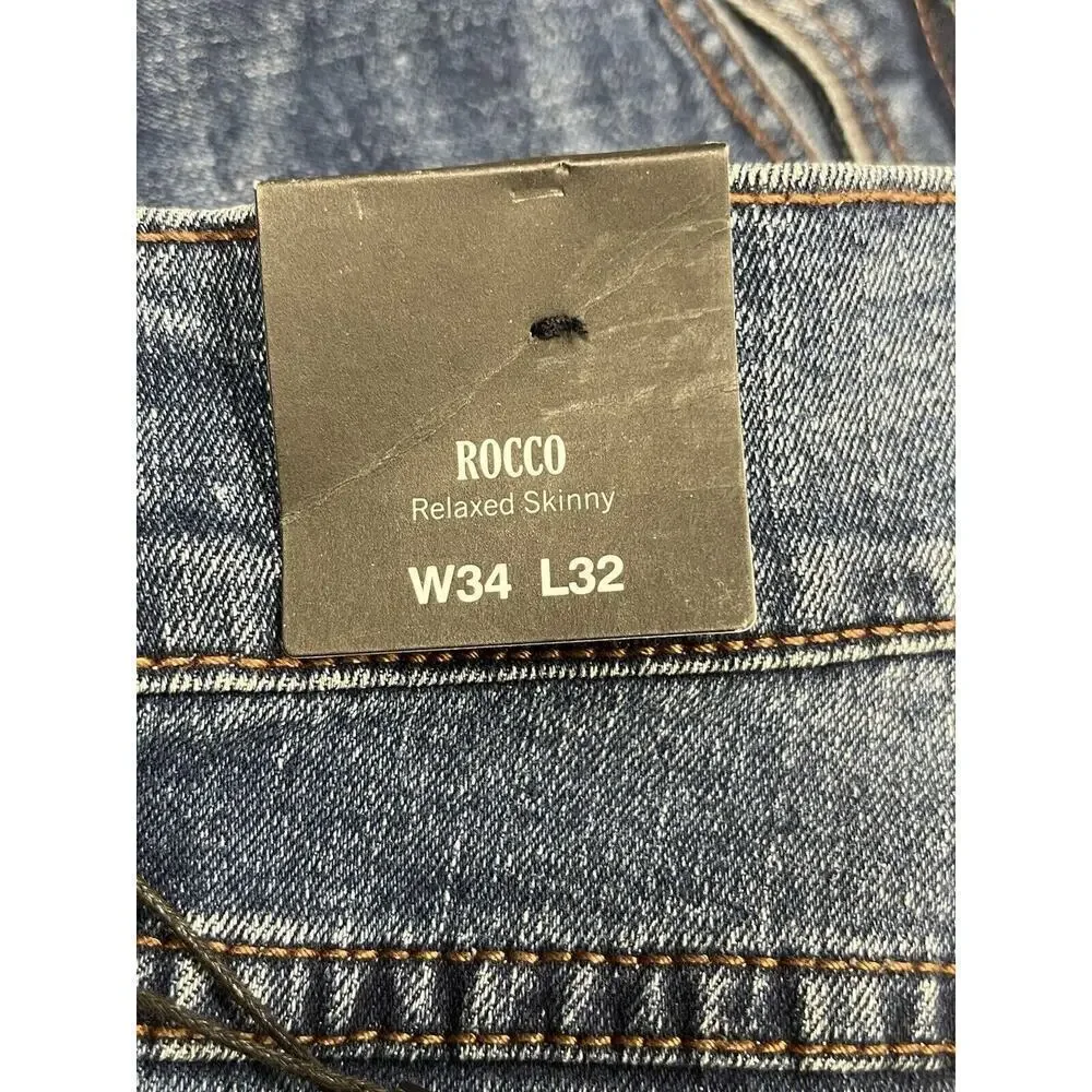 True Religion Rocco Men's Jeans Flap Pockets Relaxed Skinny Size 34X22 (34X31.5)